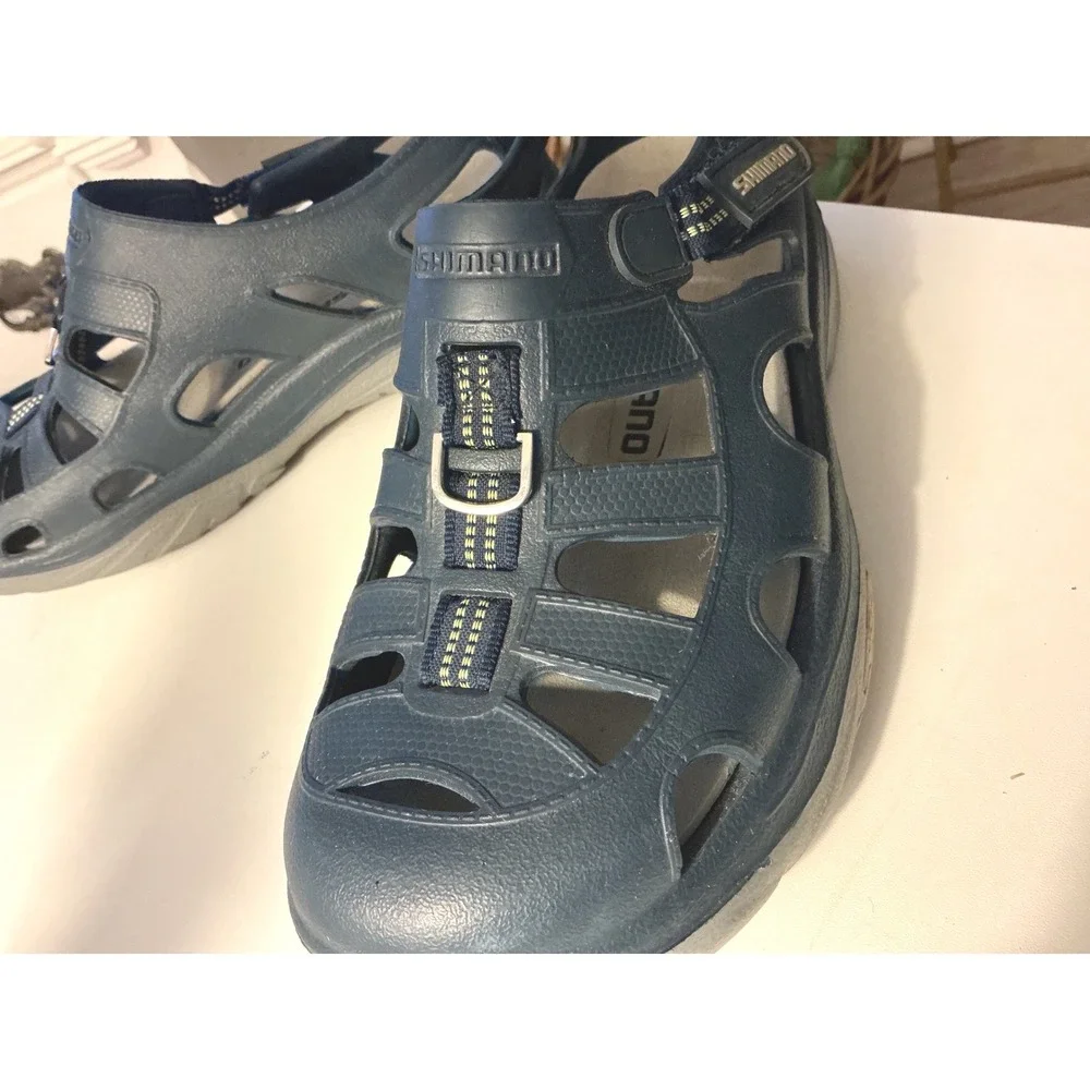 Shimano Evair Marine Shoes Navy Blue Fisherman Water Sandals Women size 9